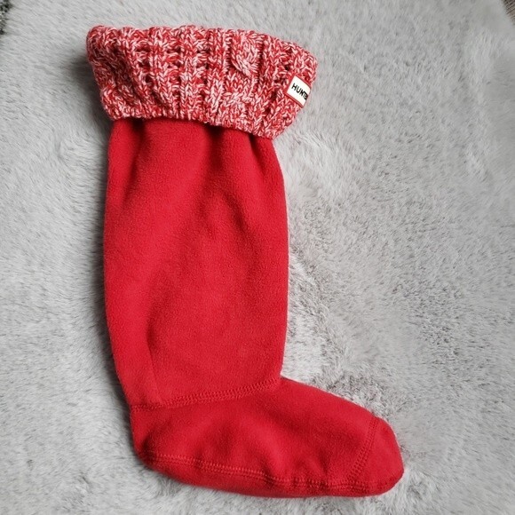 Hunter NEW Red Roped Knit Tall Boot Socks Medium Ladies 5-7 - Picture 1 of 5